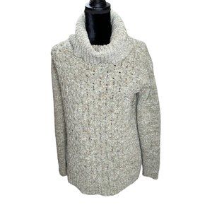 Knit Cowl Neck Super Soft Grey Long Sleeve Ribbed Hem Cuffs Top Pullover